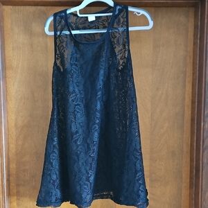 Black Lace Sleeveless Top